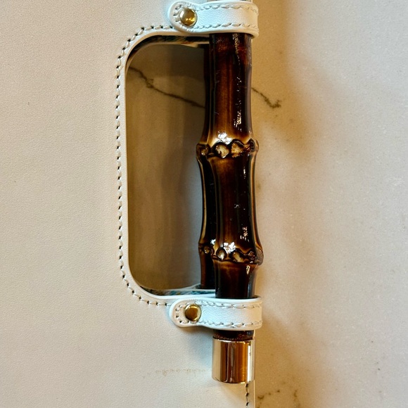 Spartina 449 Vegan Leather Bag - White with Bamboo Handle - Picture 8 of 12